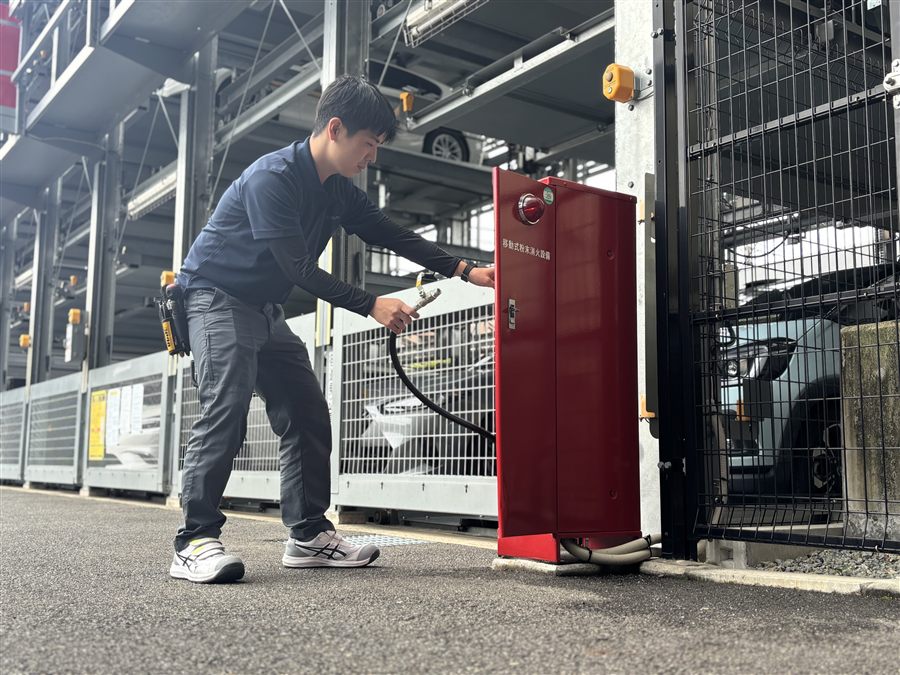 移動式粉末消火設備の点検